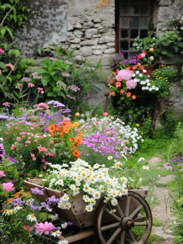 Rustic English Cottage Floral Display