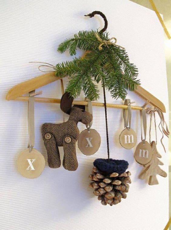 Rustic Hanger Ornament Display