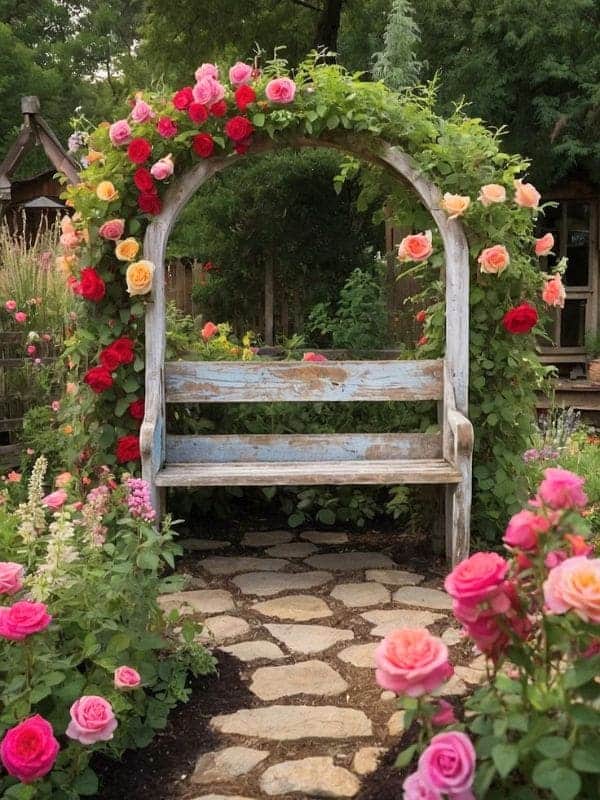 Rustic Rose-Covered Archway