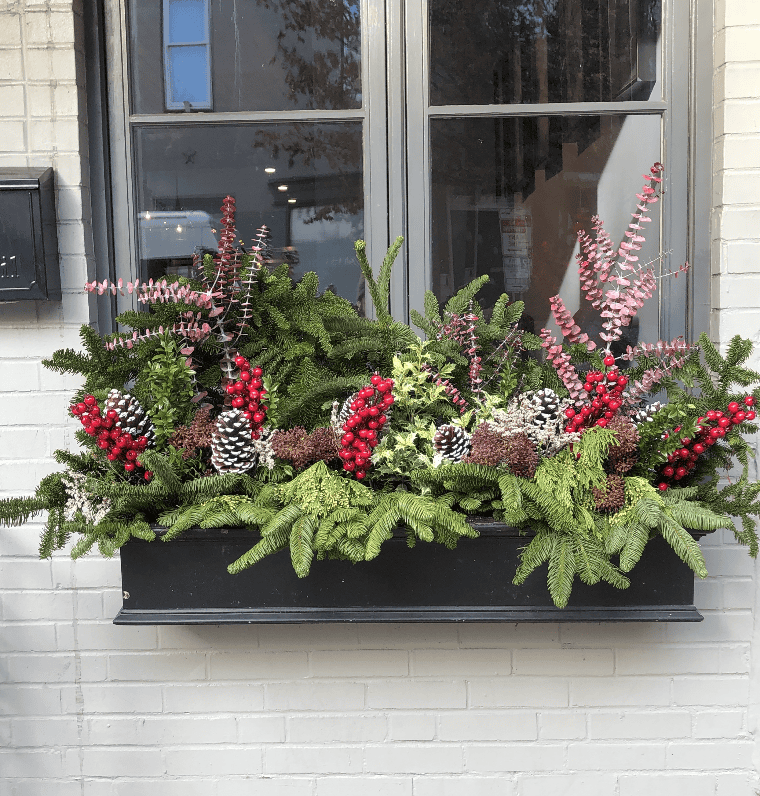 Berry Bliss Evergreen Christmas Window Box