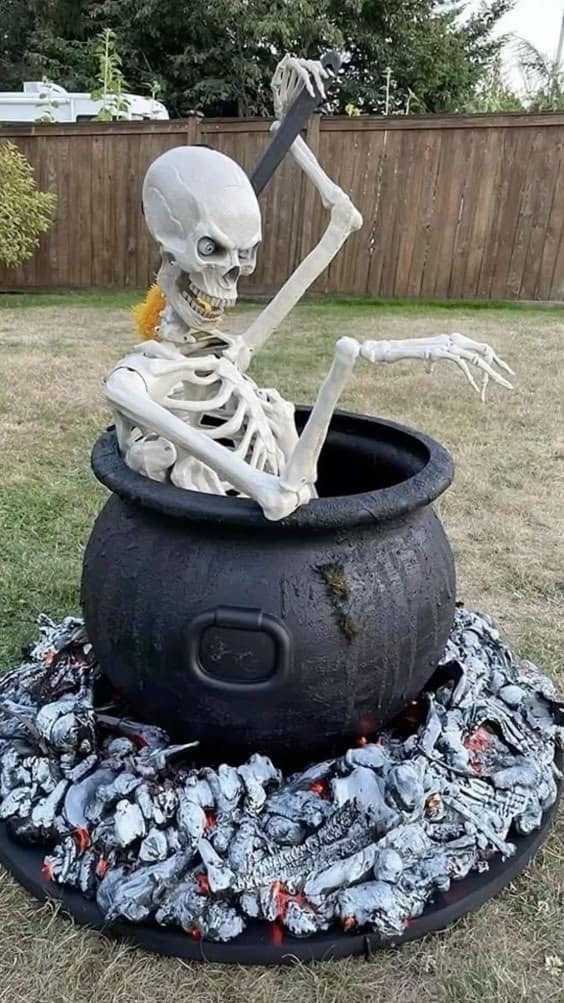 Skeleton Cauldron Stirring