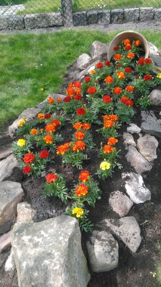 Spilled Pot Raised Flower Bed