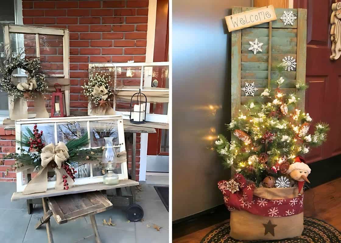 21 Creative Ways to Upcycle Old Windows for Stunning Christmas Decor