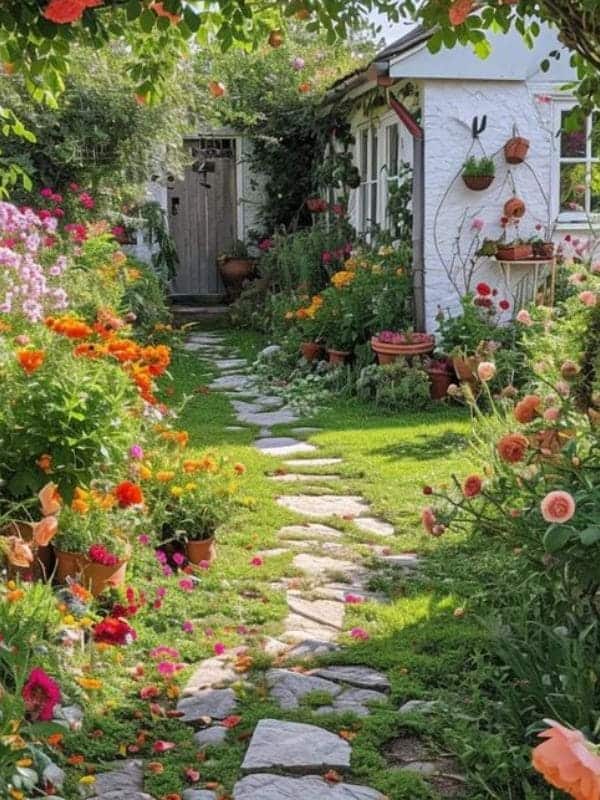 Vibrant English Cottage Garden