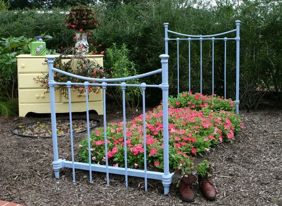 Vintage Bed Frame Flower Garden