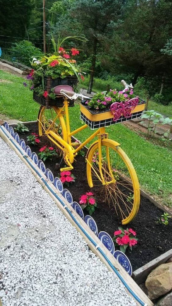 Vintage Bicycle Raised Garden Bed