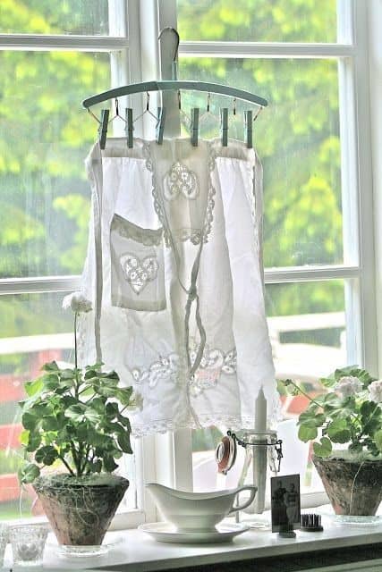 Vintage Hanger Curtain Display