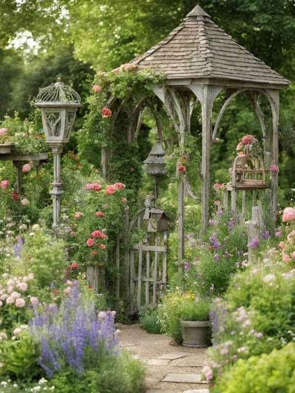 Whimsical English Garden Gazebo Escape