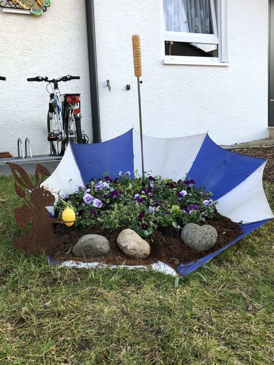 Whimsical Umbrella Garden Planter