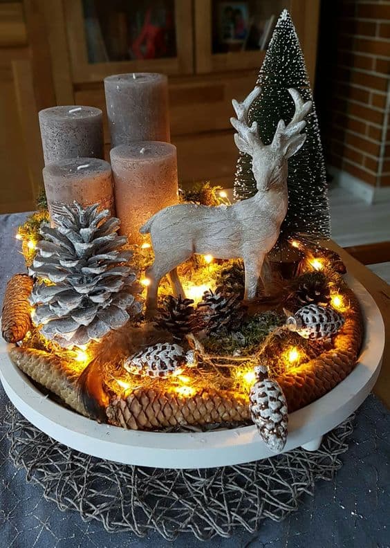 Whimsical Woodland Pinecone Centerpiece