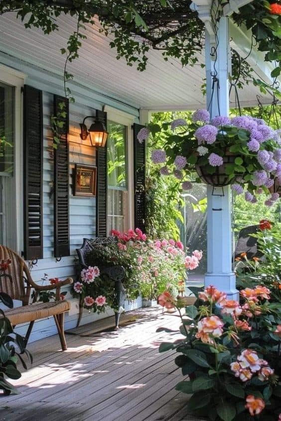 Lush Garden Porch Retreat