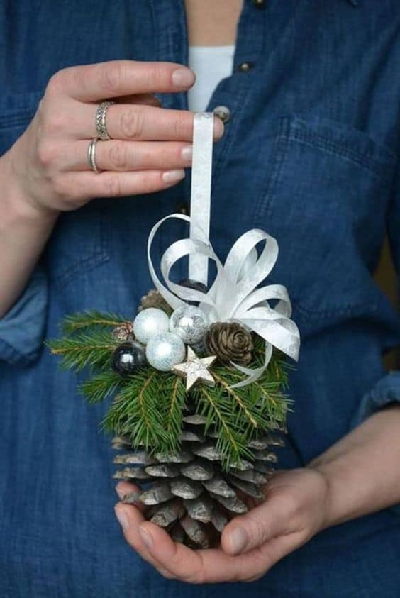 Elegant Pinecone Holiday Ornament