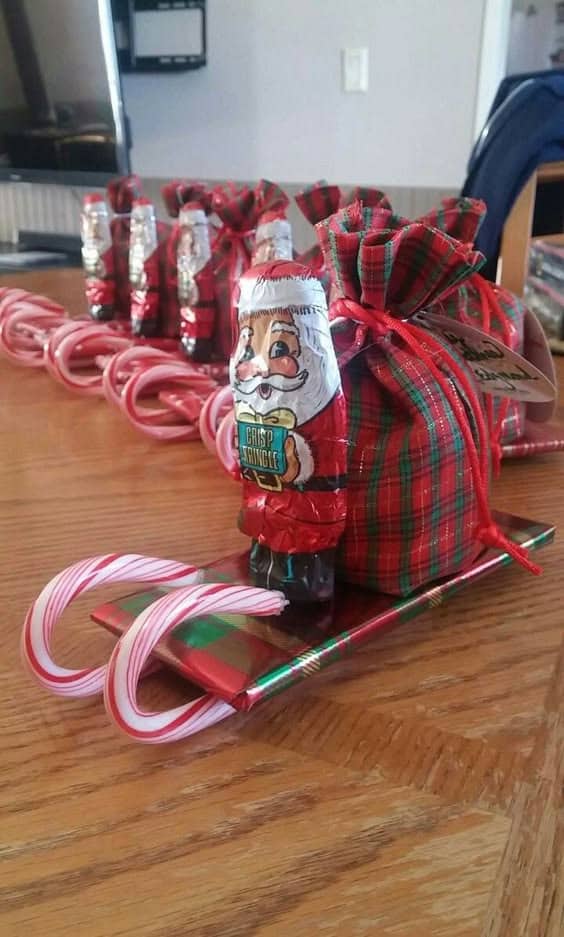 Candy Cane Santa Sleigh