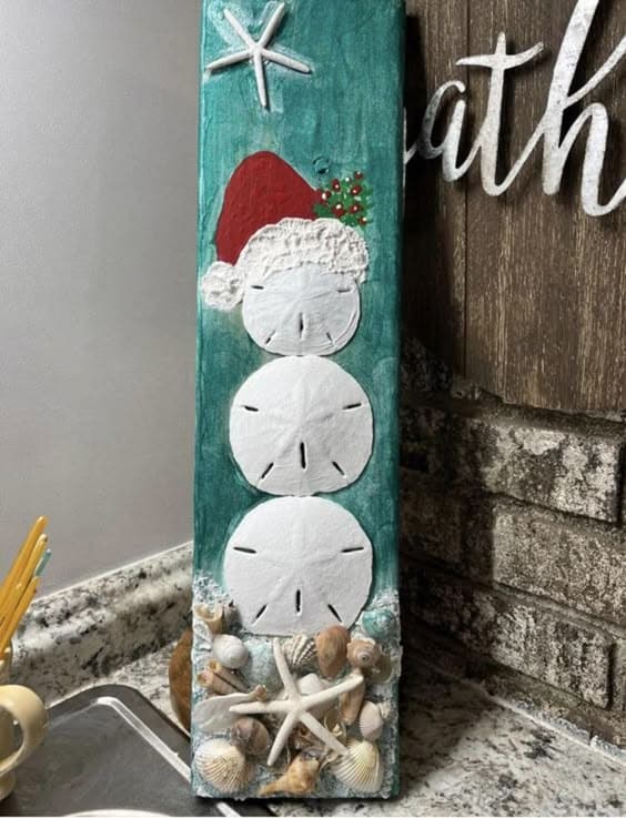 Sand Dollar Snowman Delight