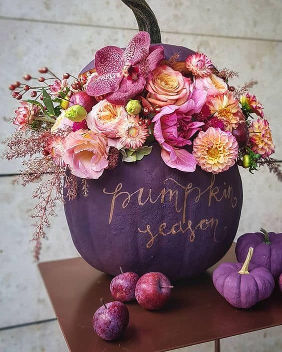 Vibrant Floral Pumpkin Elegance