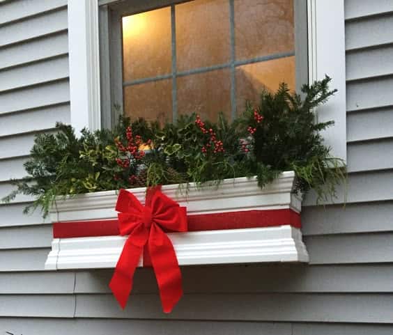 Festive Bow-Tied Christmas Window Box