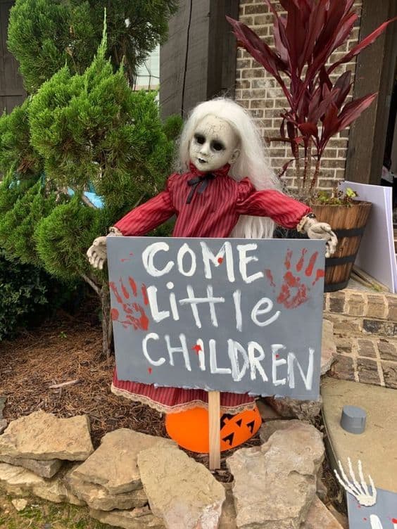 Creepy Haunted Doll Yard Display