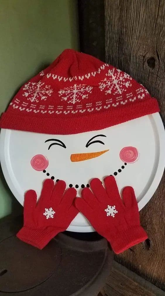 Adorable Snowman Plate Craft