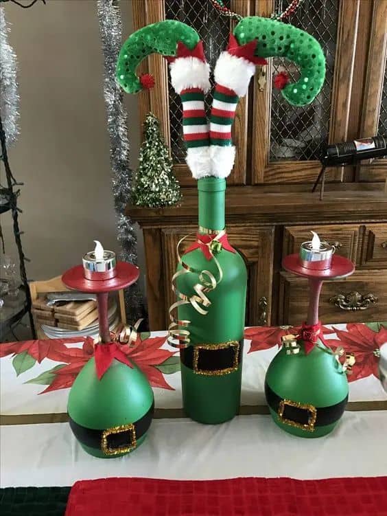 Elf-Inspired Wine Glass Centerpiece