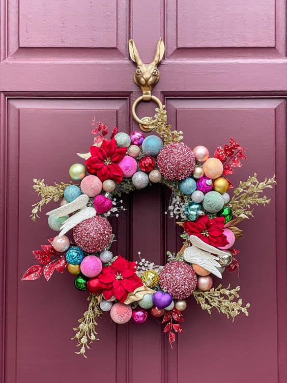 Vibrant Christmas Bauble Wreath