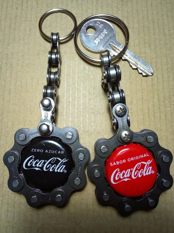 Industrial Bottle Cap Keychains