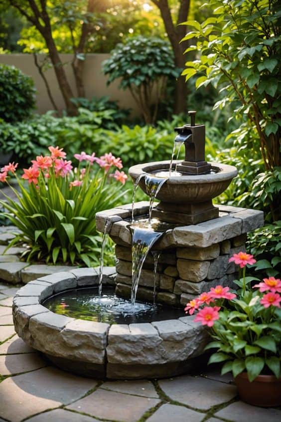 Serene Stone Water Fountain