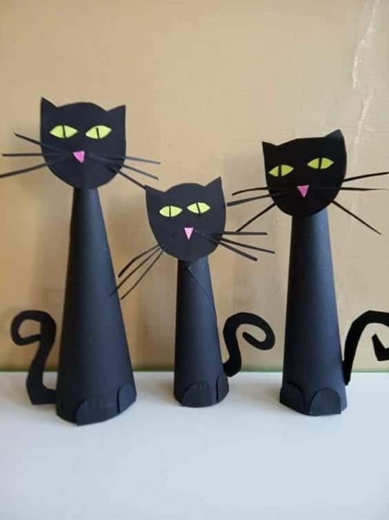 Charming Black Cat Trio