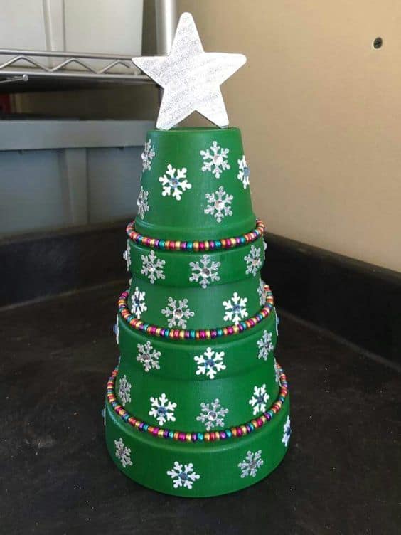 Charming Clay Pot Christmas Tree