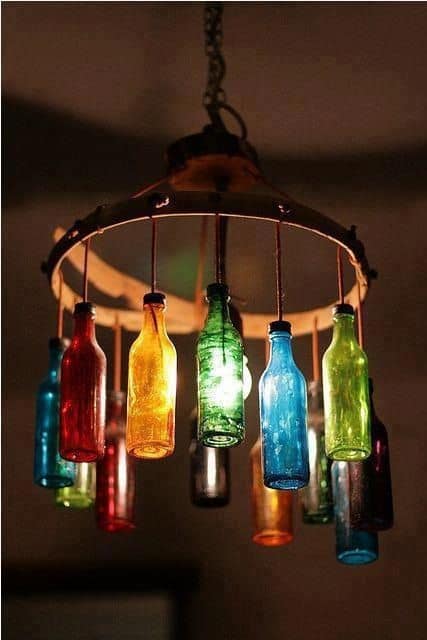 Vibrant Bottle Chandelier Magic