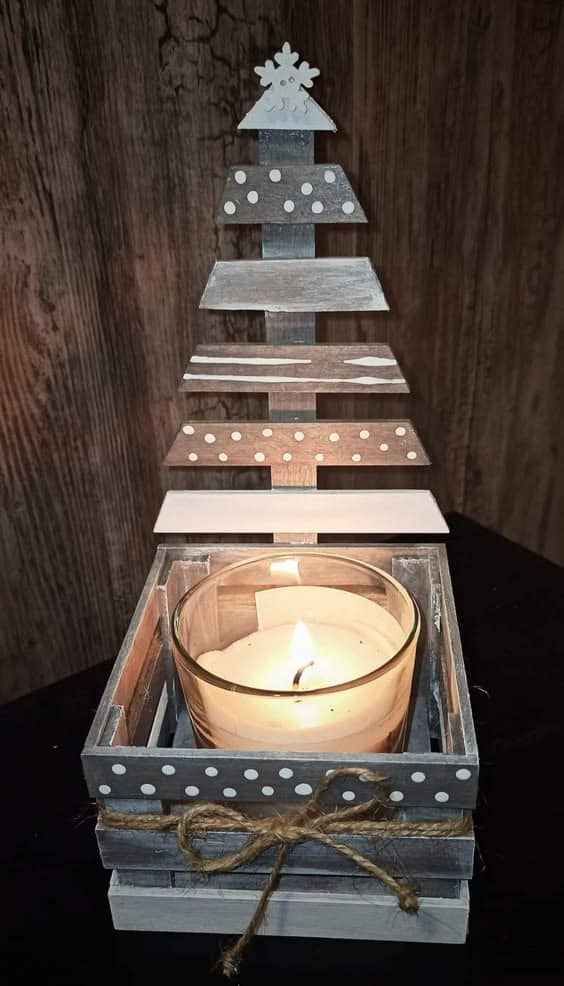 Rustic Christmas Candle Holder Craft