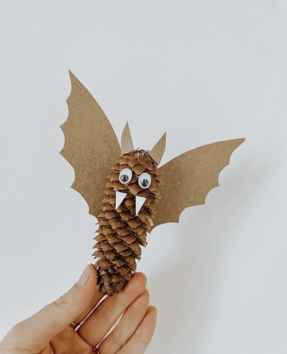 Pinecone Vampire Bat Craft