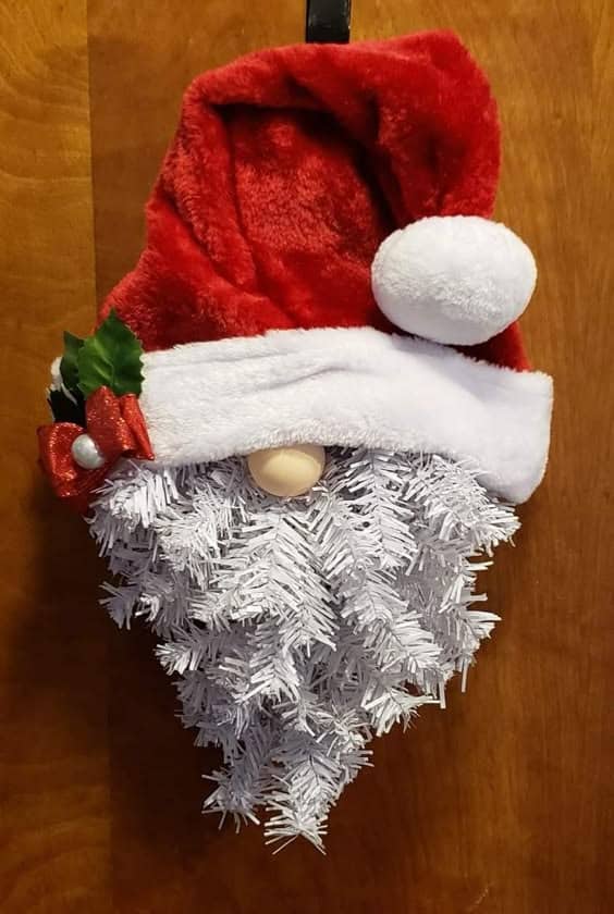 Fuzzy Santa Hat Gnome Wreath