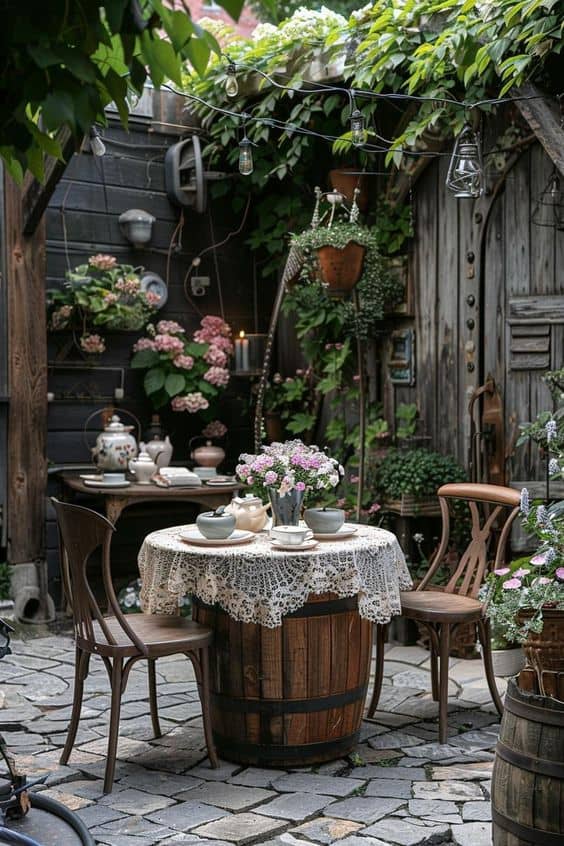 Rustic Vintage Courtyard Charm