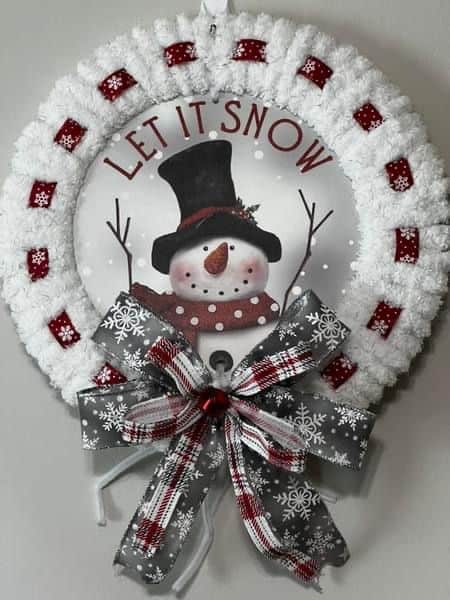 Cozy Winter Charm Snowman Wreath