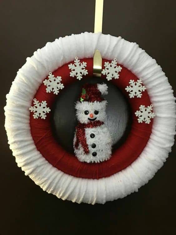 Festive Red Snowman Wreath