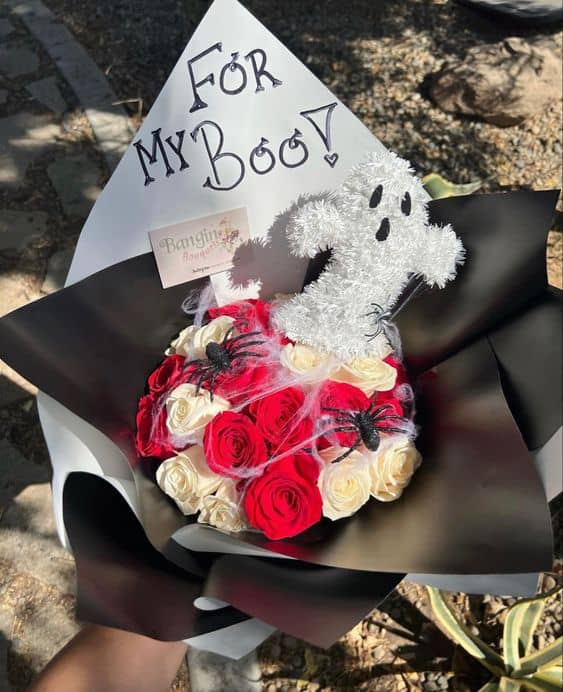 Boo-tiful Ghost Rose Bouquet