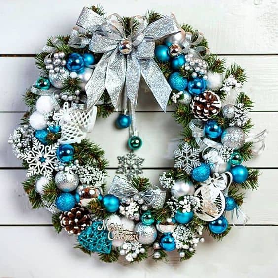 Frosty Blue Snowflake Wreath