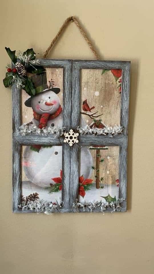 Frosted Snowman Window