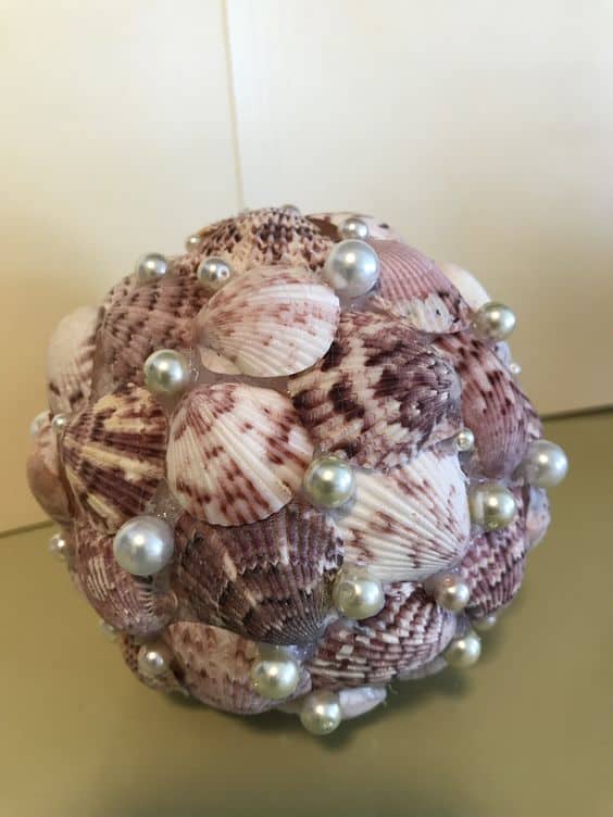 Pearl-Studded Seashell Sphere