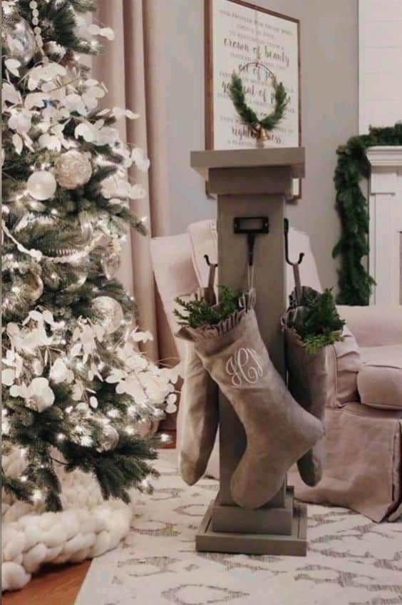 Elegant Monogrammed Stocking Stand