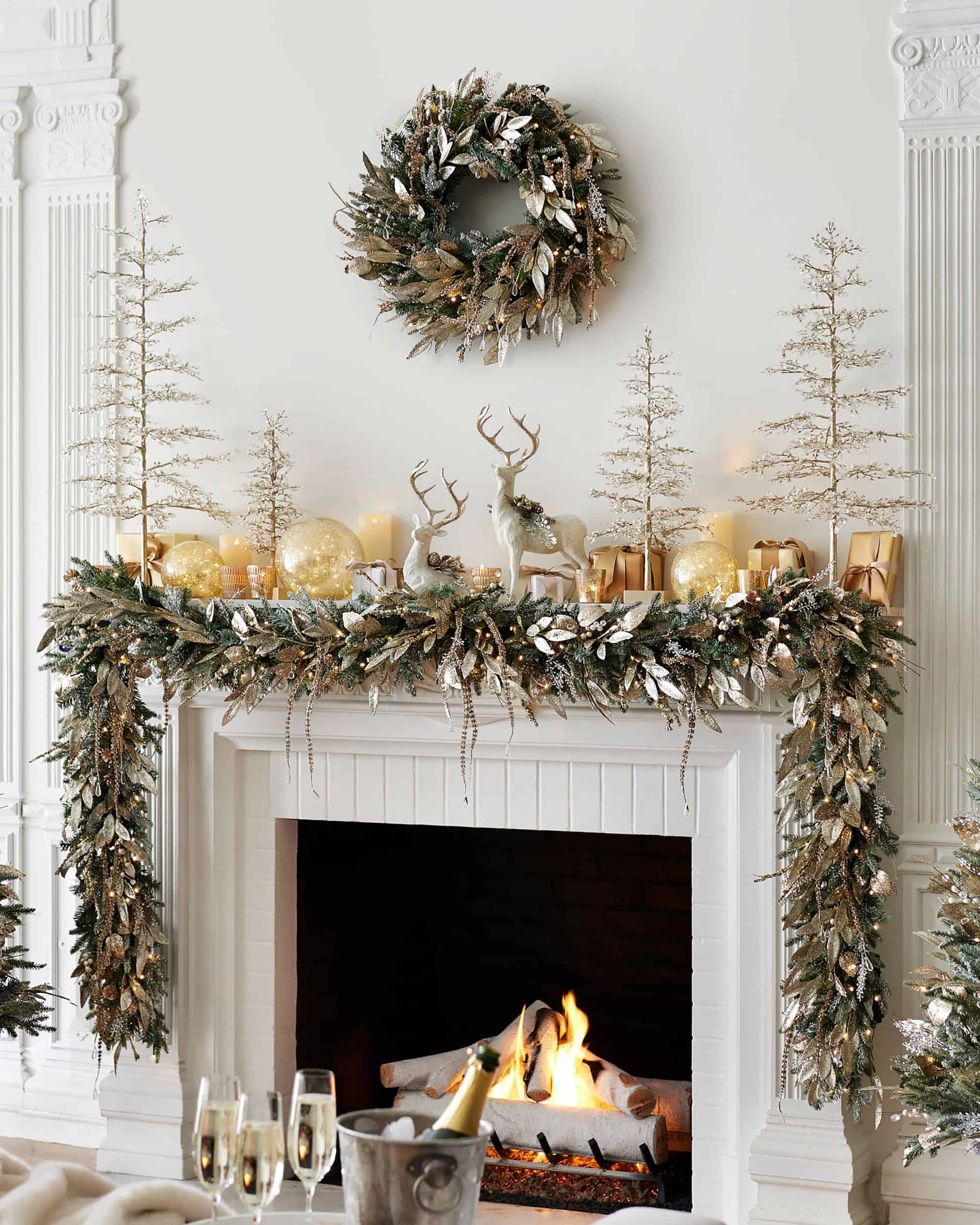 Elegant Golden Glow Mantel