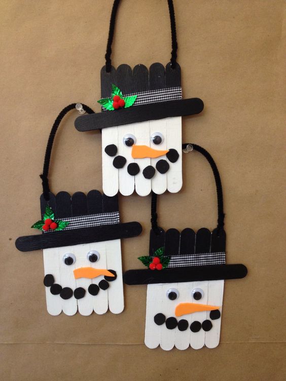 Jolly Snowman Hat Ornaments