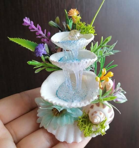 Magical Seashell Fountain Garden