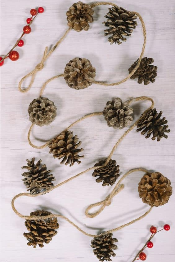 Rustic Pinecone Garland Charm