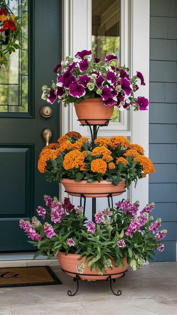 Elegant Tiered Flower Display