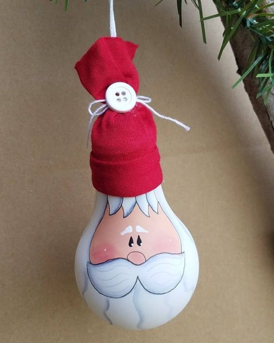 Santa Light Bulb Ornament