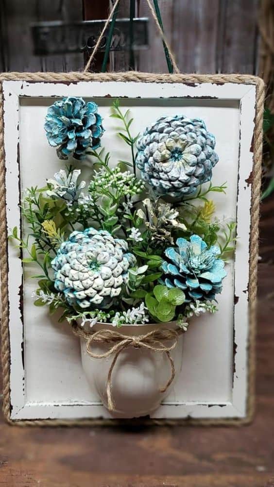 Charming Pinecone Flower Frame