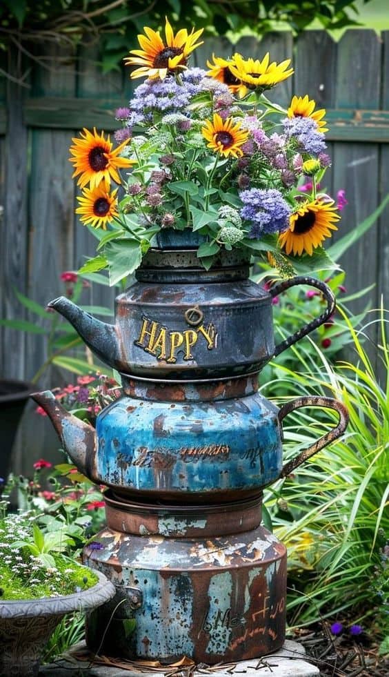 Whimsical Teapot Tower