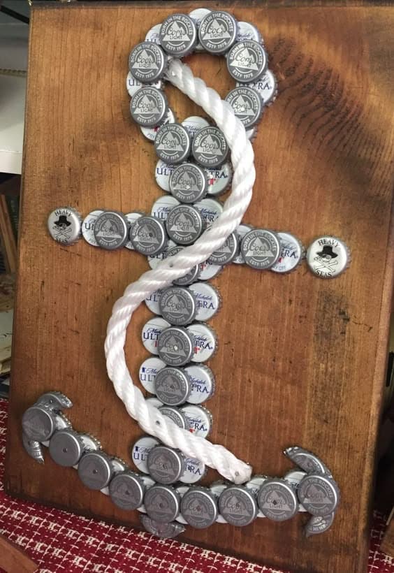 Nautical Bottle Cap Anchor Art