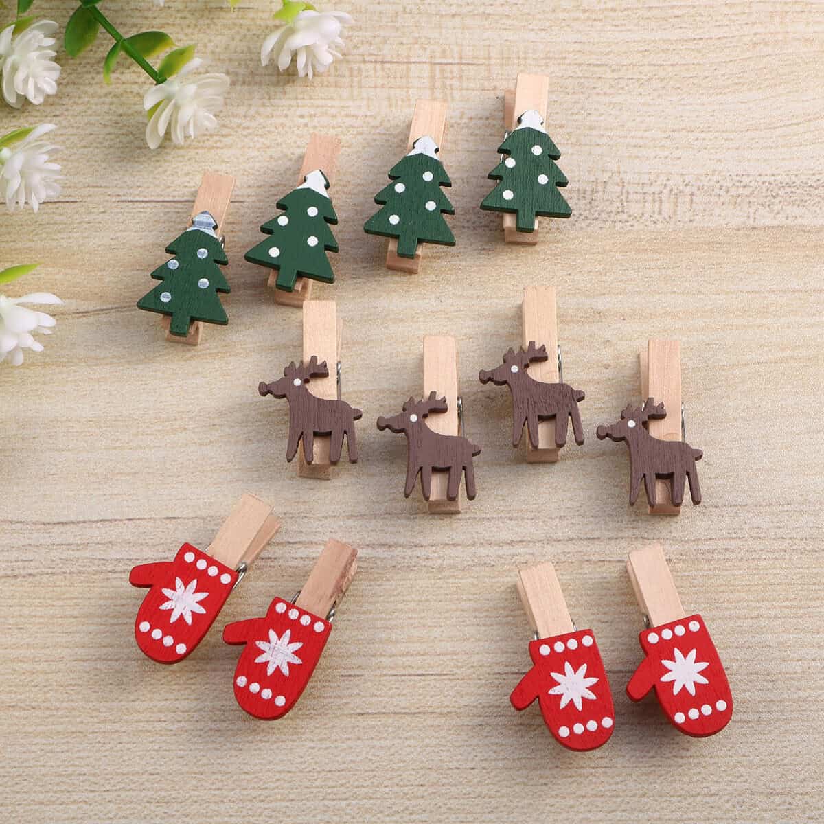 Festive Mini Clothespin Clips